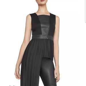 BCBGMAXAZRIAAsymmetric Mixed-Media Top